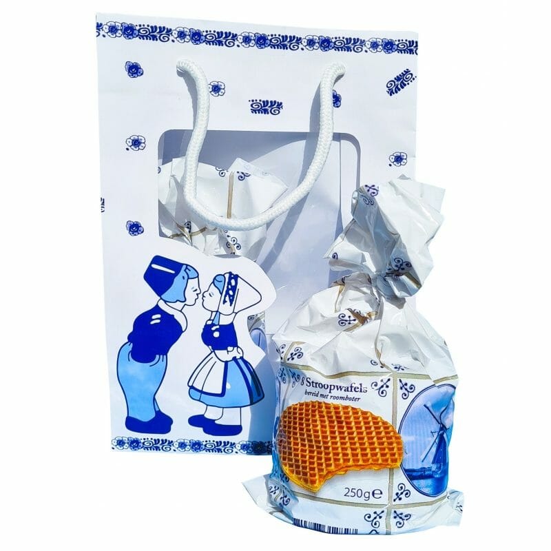 Delft Blauw Kadotasje+Eend Stroopwafel Pakket